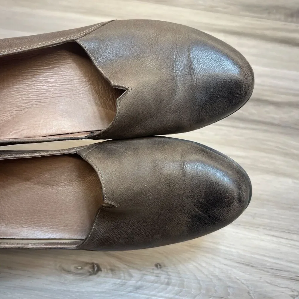 DANSKO LILIANA Burnished Teak Leather Wedge Shoe Pump Slip On 39 women‎ 8.5 - 9